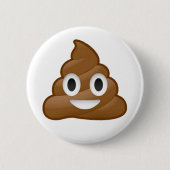 Poop emoji ronde button 5,7 cm (Voorkant)