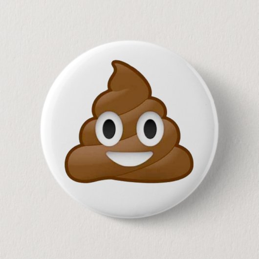 Poop emoji ronde button 5,7 cm (Voorkant)