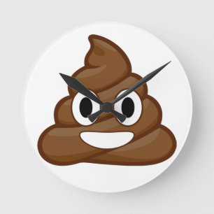 poop emoji ronde klok