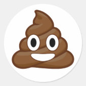 poop emoji ronde sticker (Voorkant)