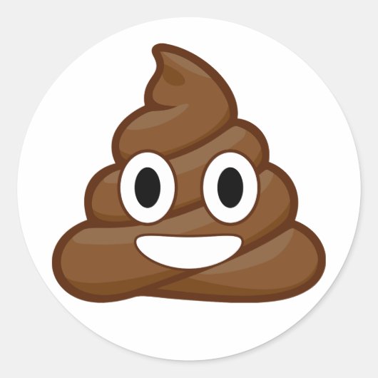 poop emoji ronde sticker (Voorkant)