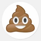 Poop emoji ronde sticker (Voorkant)