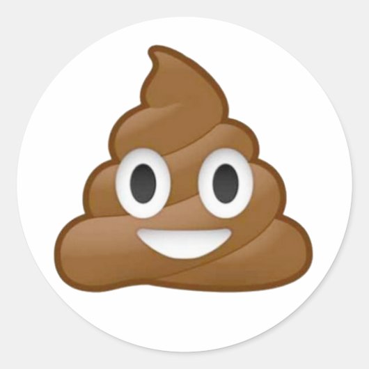 Poop emoji ronde sticker (Voorkant)