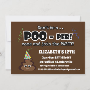 POOP emoji schattig grappig verjaardagsfeestje kin Kaart