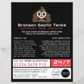 Poop Emoji, Septic Company, Septic Engineer Advert Flyer (Voorkant)