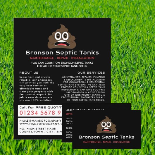 Poop Emoji, Septic Company, Septic Engineer Advert Flyer