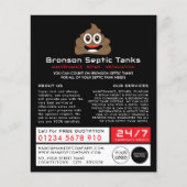 Poop Emoji, Septic Company, Septic Engineer Advert Flyer (Voorkant)