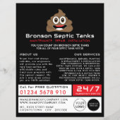 Poop Emoji, Septic Company, Septic Engineer Advert Flyer (Voorkant)