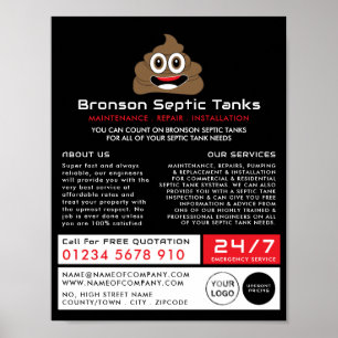 Poop Emoji, Septic Company, Septic Engineer Advert Poster