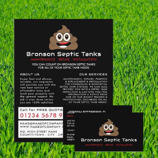 Poop Emoji, Septic Company, Septic Engineer Visitekaartje