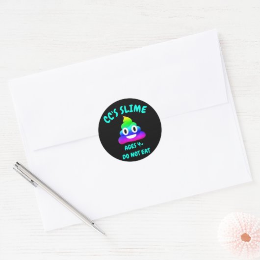 Poop Emoji Slime Jar Label (Envelop)