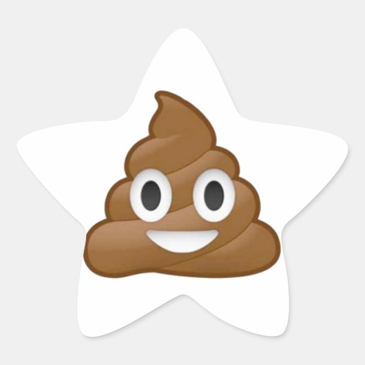 Poop emoji ster sticker (Voorkant)