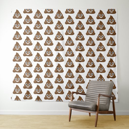Poop emoji tapestry wandkleed (In Situ (horizontaal))