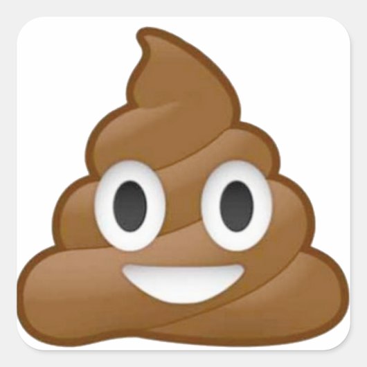 Poop emoji vierkante sticker (Voorkant)