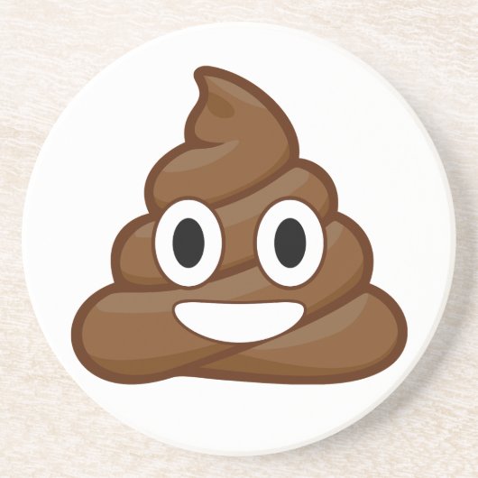 poop emoji zandsteen onderzetter (Voorkant)