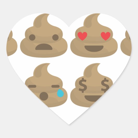 poop emojis hart sticker (Voorkant)