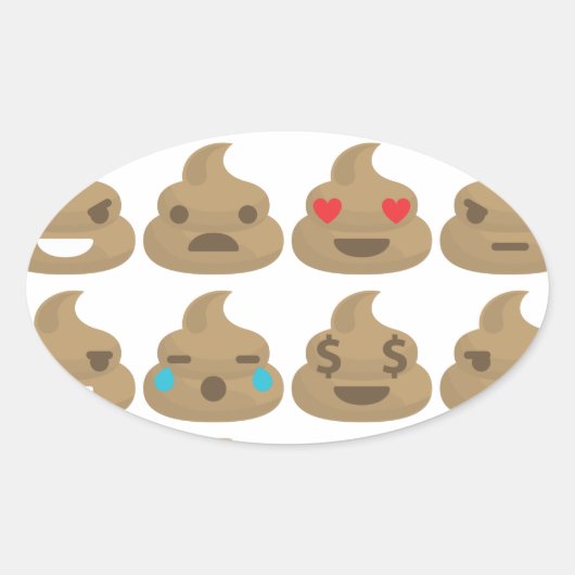 poop emojis ovale sticker (Voorkant)