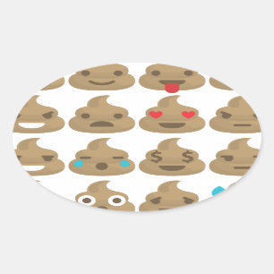 poop emojis ovale sticker