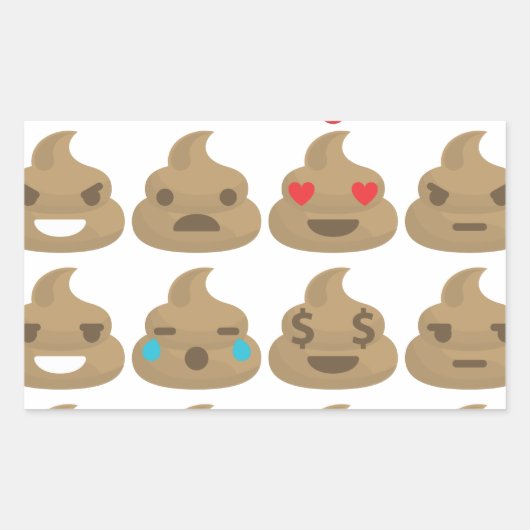 poop emojis rechthoekige sticker (Voorkant)