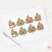poop emojis rechthoekige sticker (Envelop)