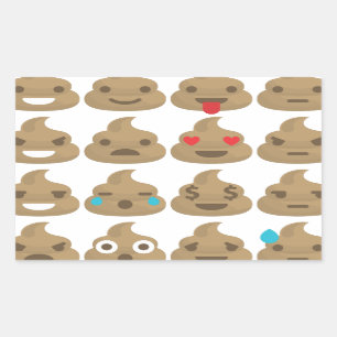 poop emojis rechthoekige sticker