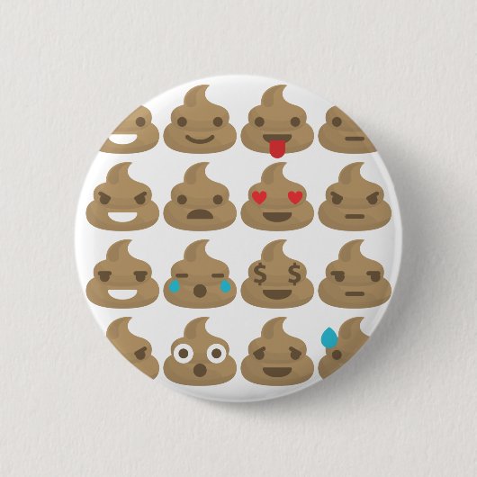 poop emojis ronde button 5,7 cm (Voorkant)