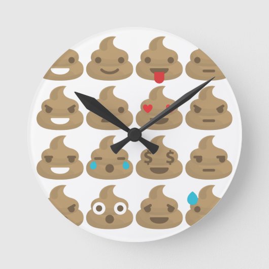 poop emojis ronde klok (Voorkant)