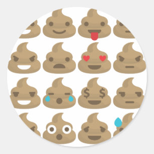 poop emojis ronde sticker