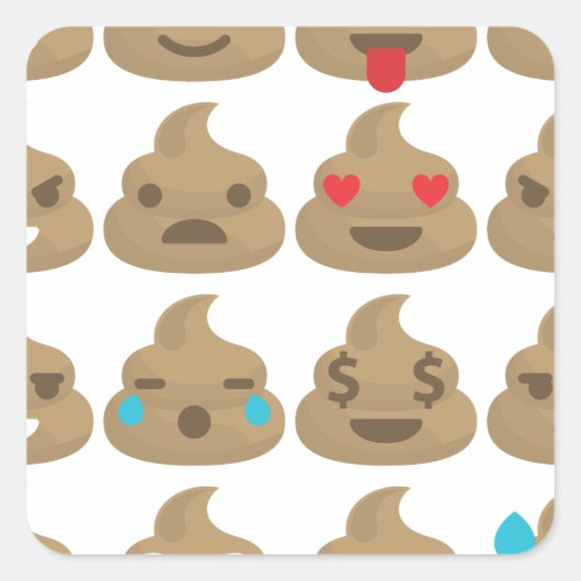 poop emojis vierkante sticker (Voorkant)