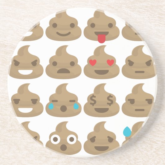 poop emojis zandsteen onderzetter (Voorkant)