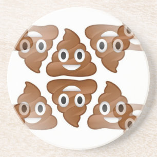 poop emojis zandsteen onderzetter