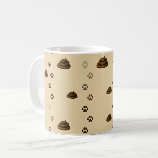 Poop- en Pawprinters Dierenvrienden voor berichten Koffiemok (Voorkant links)