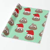 POOP FUNNY CHRISTMAS Wrapping Paper Cadeaupapier (Uitgerold)