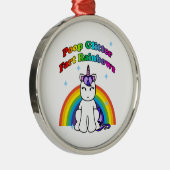 Poop Glitter Fart Rainbows Metalen Ornament (Rechts)