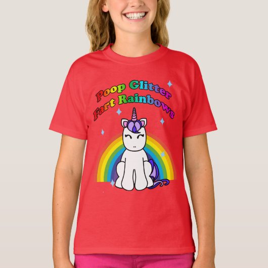 Poop Glitter Fart Rainbows T-shirt (Voorkant)
