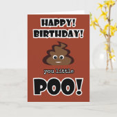 POOP grappige emoji kinderen verjaardagsfeestje Kaart (Gele Bloem)