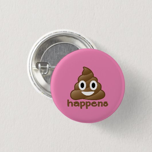 Poop Happji Ronde Button 3,2 Cm (Voorkant /achterkant)