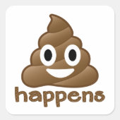 Poop Happji Vierkante Sticker (Voorkant)