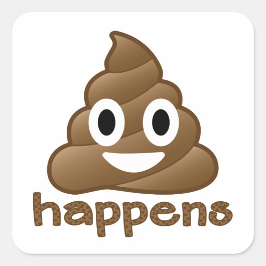 Poop Happji Vierkante Sticker (Voorkant)