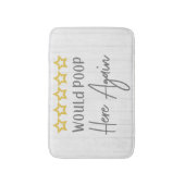 Poop hier opnieuw Rustic Farmhouse White Wood Badmat (Voorkant Verticaal)