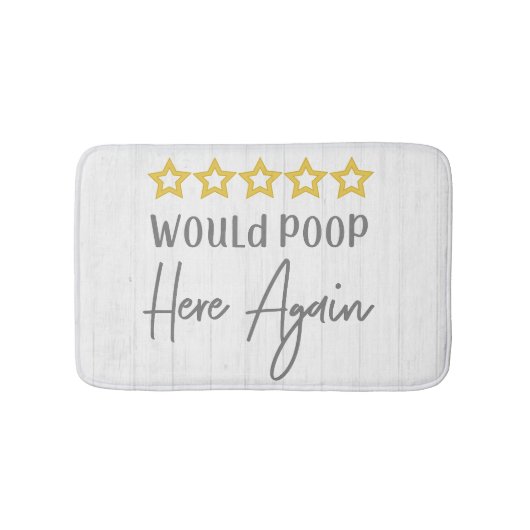 Poop hier opnieuw Rustic Farmhouse White Wood Badmat (Voorkant)