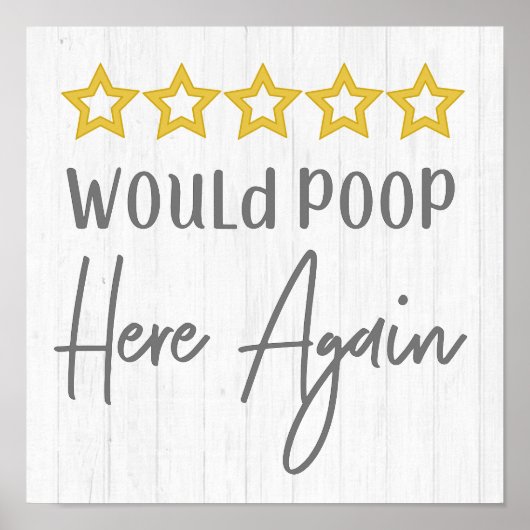 Poop hier opnieuw Rustic Farmhouse White Wood Poster (Voorkant)