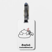 Poop in Love - Brootsch the PooPoo Bagagelabel (Achterkant verticaal)