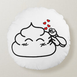 Poop in Love - Brootsch the PooPoo Rond Kussen