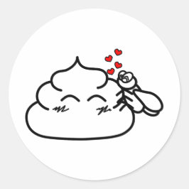 Poop in Love - Brootsch the PooPoo Ronde Sticker