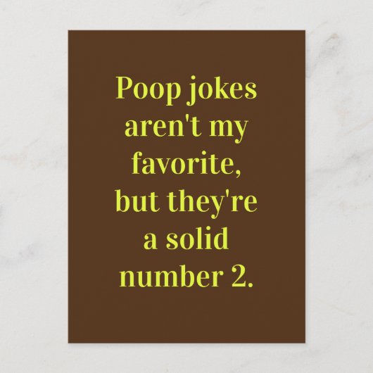 Poop Jokes / Pap Joke / Enkel voor Fun Briefkaart (Voorkant)