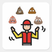 Poop Juggler Vierkante Sticker (Voorkant)