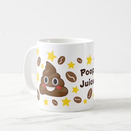 Poop Juice Emoji Happy-Mok Koffiemok (Voorkant links)