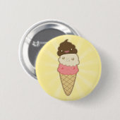 Poop on Ice Cream Ronde Button 5,7 Cm (Voorkant /achterkant)