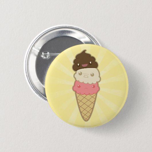 Poop on Ice Cream Ronde Button 5,7 Cm (Voorkant /achterkant)